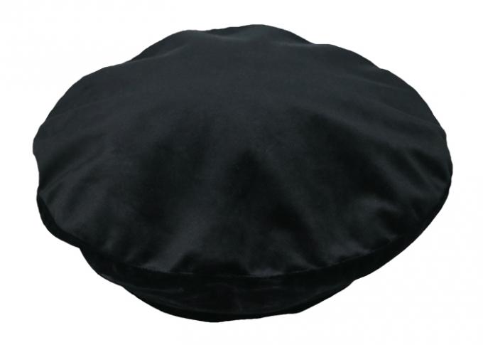MENYENANGKAN hitam baret beludru mercerized perempuan costomized bordir logo