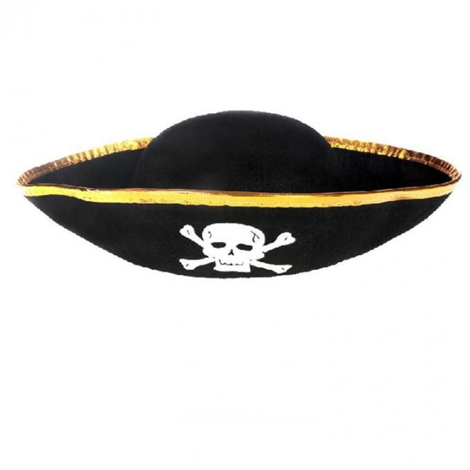 Pola Topi Bajak Laut Halloween Hitam Dengan Tengkorak Dijual
