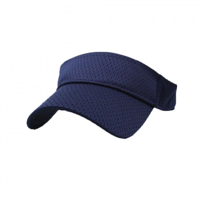 Oem Olahraga 100% polyester Sun Visor cap dengan logo bordir kustom