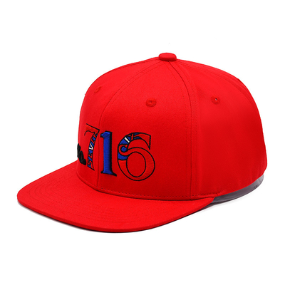 6 Panel Flat Brim Snapback Topi 3D bordir Logo Olahraga Luar Ruang Snapback Baseball Cap