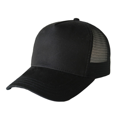 58cm Ukuran Polyester Trucker Hat / All Black Trucker Hat Pola Bordir