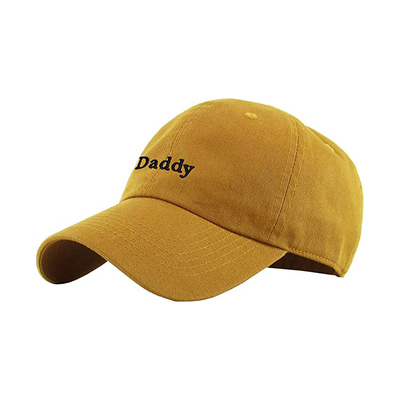 Warna Kuning 6 Panel Curved Visor Daddy Hats For Women