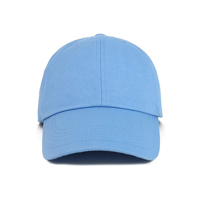 OEM Warna Biru Tidak Ada Logo Kain Katun Topi Bisbol
