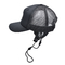 Black 5 Panel Sport Trucker Hat Polyester Mesh Back Bordir Logo Kustom