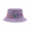 Ungu 100% Cotton Bucket Hat 58cm Bordir 3D Untuk Wanita