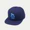 Personalized Flat Brim Snapback Hats Snap Button Adjustable Navy Blue Towel Bordir
