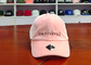 Kain beludru Pink 6 Panel topi Baseball Dengan Logo Bordir / Topi Kurva Bill