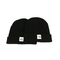 Kustom Crochet black beanie rajutan tengkorak musim dingin topi ski beanie bungkuk topi alpaka dengan logo patch
