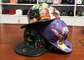 Gesper plastik Flat Brim Snapback Hats Colorful Digital Sublimasi Dicetak Patch Kulit