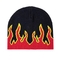 Fashion Fire Design Knit Beanie Hats Woven Label Gaya Karakter