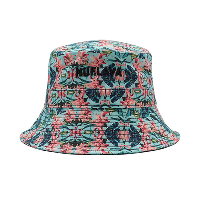 Bordir Logo Fisherman Bucket Caps Penelitian Luar Ruangan Cotton Bucket Hat Womens