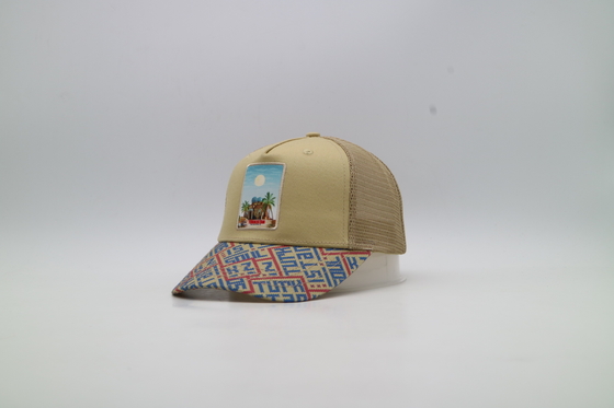 Topi Trucker 5 Panel dengan Bordir/Sablon/Logo Patch Tertempel untuk