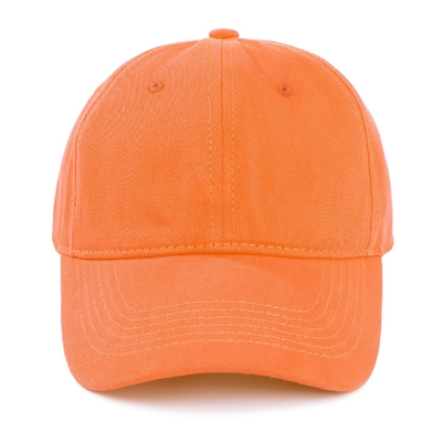 Grosir 6 Panel Curved Brim Baseball Cap Unisex Oranye Sprot topi