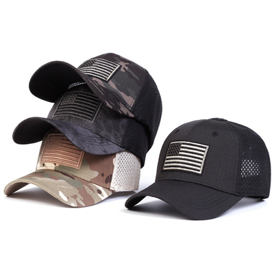 Custom bordir Konstruksi 6 Panel katun Twill Profil Trucker Cap dengan visor melengkung