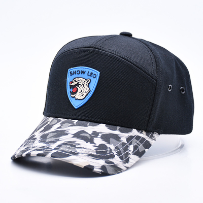 Oem Grosir Karet Patch Baseball Cap Custom Logo bordir 7 Panel Baseball Hat Produsen