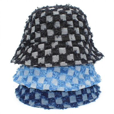 Fashion Designer Bucket Hats Jeans Denim berkualitas tinggi Fisherman Bucket Hat Dengan Logo Khusus