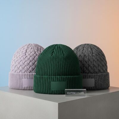Warna yang dapat disesuaikan Unisex Knitt Beanie Hat dengan Hat Dewasa Lingkaran untuk Panas Musim Dingin