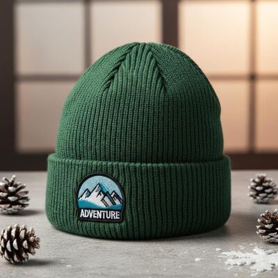 Topi Beanie dengan lingkar dewasa dan bahan akrilik untuk kehangatan musim dingin