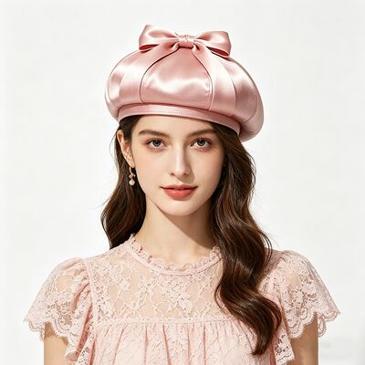 Beret Beret Pink Elegant dengan Kain 150 Gram Ringan dan Ukuran Disesuaikan untuk dan Casual Wear