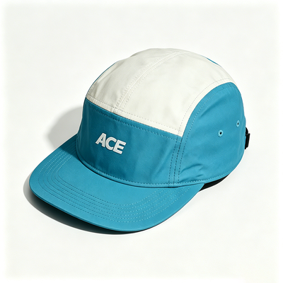 5 Panel Camper Hat dengan Flat Brim Sports Mesh Sweatband Satu ukuran cocok untuk semua kegiatan di luar ruangan