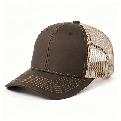 Unisex trucker cap designed with breathable mesh back adjustable snap closure and durable fabric ideal for everyday outdoor wear
