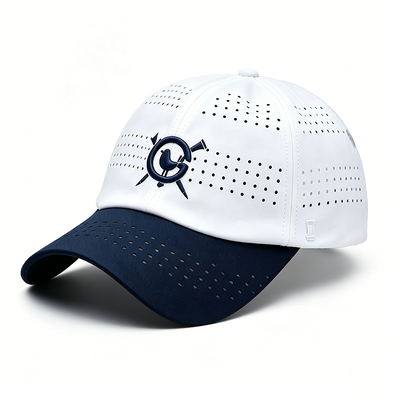 Plastik Buckle Back Closure 6 Panel Baseball Cap Bordir Logo Depan Pilihan besar untuk fashion show dan outing musim panas