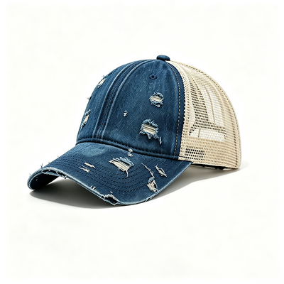 High Profile 6 Panel Trucker Cap dengan kain katun ideal untuk kegiatan luar ruangan mode kasual dan merek tim