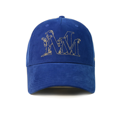 Gaya polos Nyaman 6 Panel Mens Corduroy Baseball Cap Ukuran 56-60CM