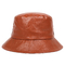 Topi Nelayan Kulit Buatan PU Gesper Musim Semi Warna Solid