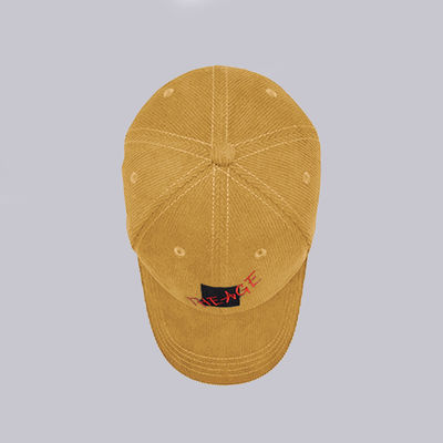 ODM Corduroy Fabric Bordir Topi Bisbol Logo Kustom 58cm Untuk Unisex