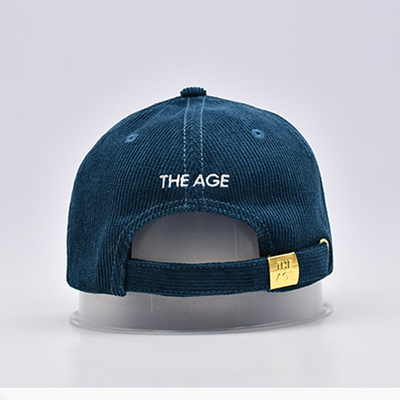 6 Panel Topi Baseball Luar Ruangan Warna Dan Ukuran Kustom Kain Korduroi Unisex