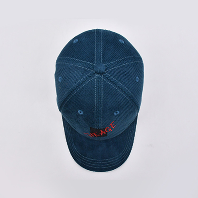 6 Panel Topi Baseball Luar Ruangan Warna Dan Ukuran Kustom Kain Korduroi Unisex