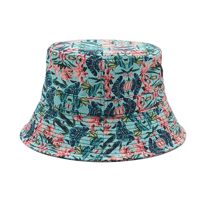 Bordir Logo Fisherman Bucket Caps Penelitian Luar Ruangan Cotton Bucket Hat Womens