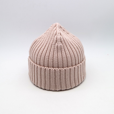 Wanita Cotton Knit Beanie Hats Winter Cold - Proof Pink