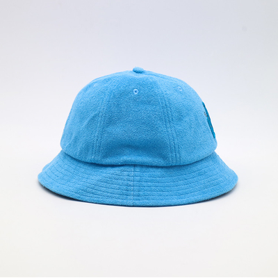 Biru Unisex Fisherman Bucket Hat pria Wanita Cotton Cap