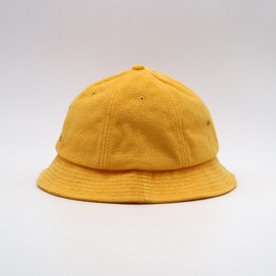 Topi Ember Unisex Bordir Datar Topi Memancing Katun Kuning