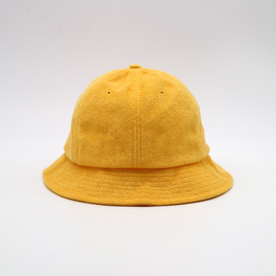 Topi Ember Unisex Bordir Datar Topi Memancing Katun Kuning