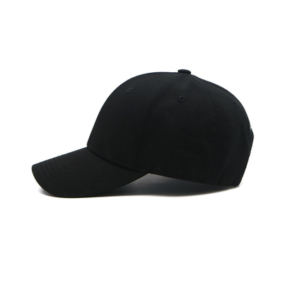 Topi bisbol bordir datar hitam Topi gesper kain logam sendiri