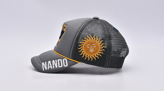 58CM Busa Trucker Topi Bordir Plastik Kembali Gesper Mesh Dapat Disesuaikan Topi Olahraga Truk