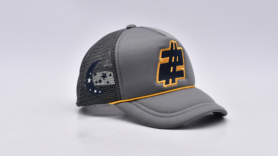 58CM Busa Trucker Topi Bordir Plastik Kembali Gesper Mesh Dapat Disesuaikan Topi Olahraga Truk