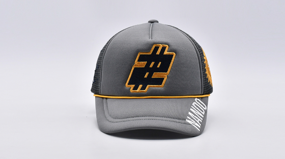 58CM Busa Trucker Topi Bordir Plastik Kembali Gesper Mesh Dapat Disesuaikan Topi Olahraga Truk