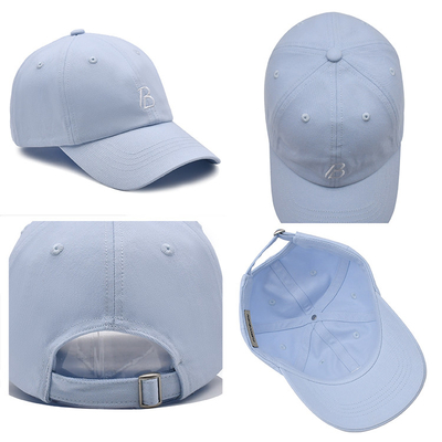 Topi Bisbol Putih Polos Dapat Disesuaikan 6 Panel 56cm Bahan Umum