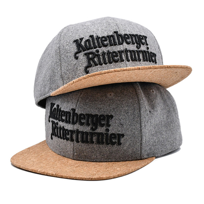 Gery 56cm Flat Brim Snapback Hats Bordir Street Unisex 6 Panel Snapback Cap