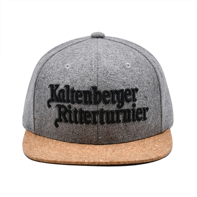 Gery 56cm Flat Brim Snapback Hats Bordir Street Unisex 6 Panel Snapback Cap