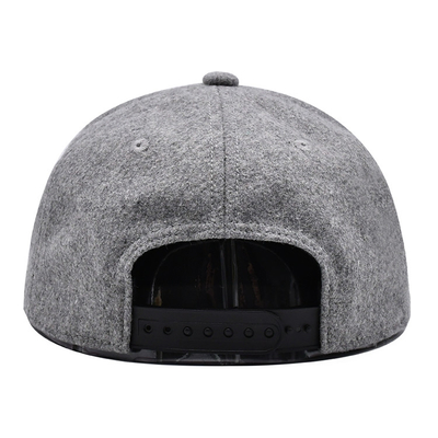 Gery 56cm Flat Brim Snapback Hats Bordir Street Unisex 6 Panel Snapback Cap