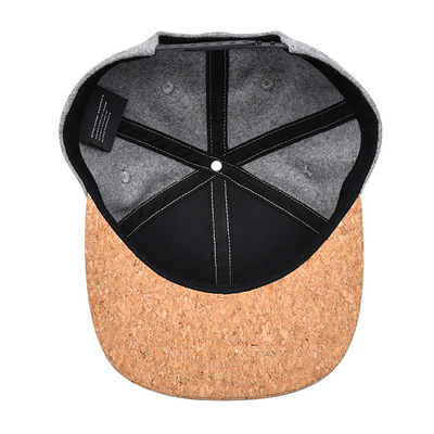Gery 56cm Flat Brim Snapback Hats Bordir Street Unisex 6 Panel Snapback Cap