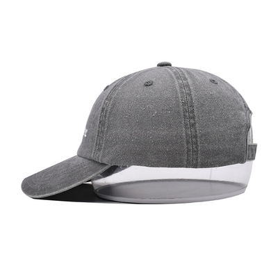 6 Panel Vintage Washed Cotton Twill Topi Bisbol Kasual Logo Bordir Kustom
