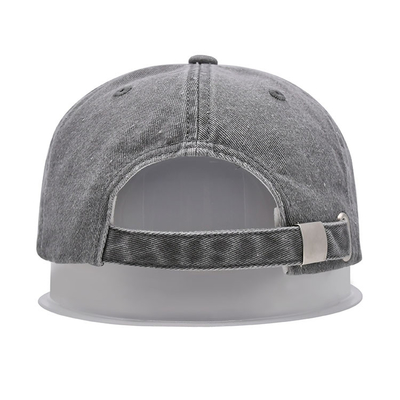 6 Panel Vintage Washed Cotton Twill Topi Bisbol Kasual Logo Bordir Kustom