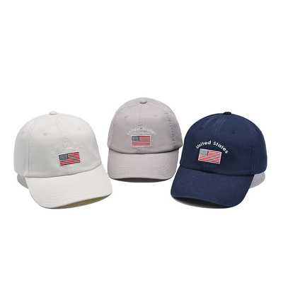 Topi Bisbol Bordir Bendera Amerika Kustom 6 Panel Pabrik Topi Bisbol Kasual