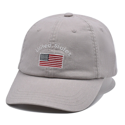 Topi Bisbol Bordir Bendera Amerika Kustom 6 Panel Pabrik Topi Bisbol Kasual